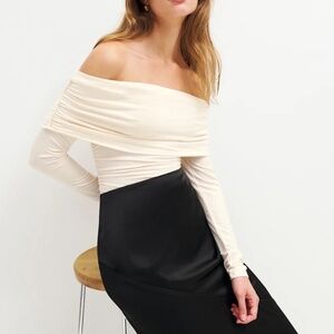 Reformation Florentina Knit Top Ivory - Size S